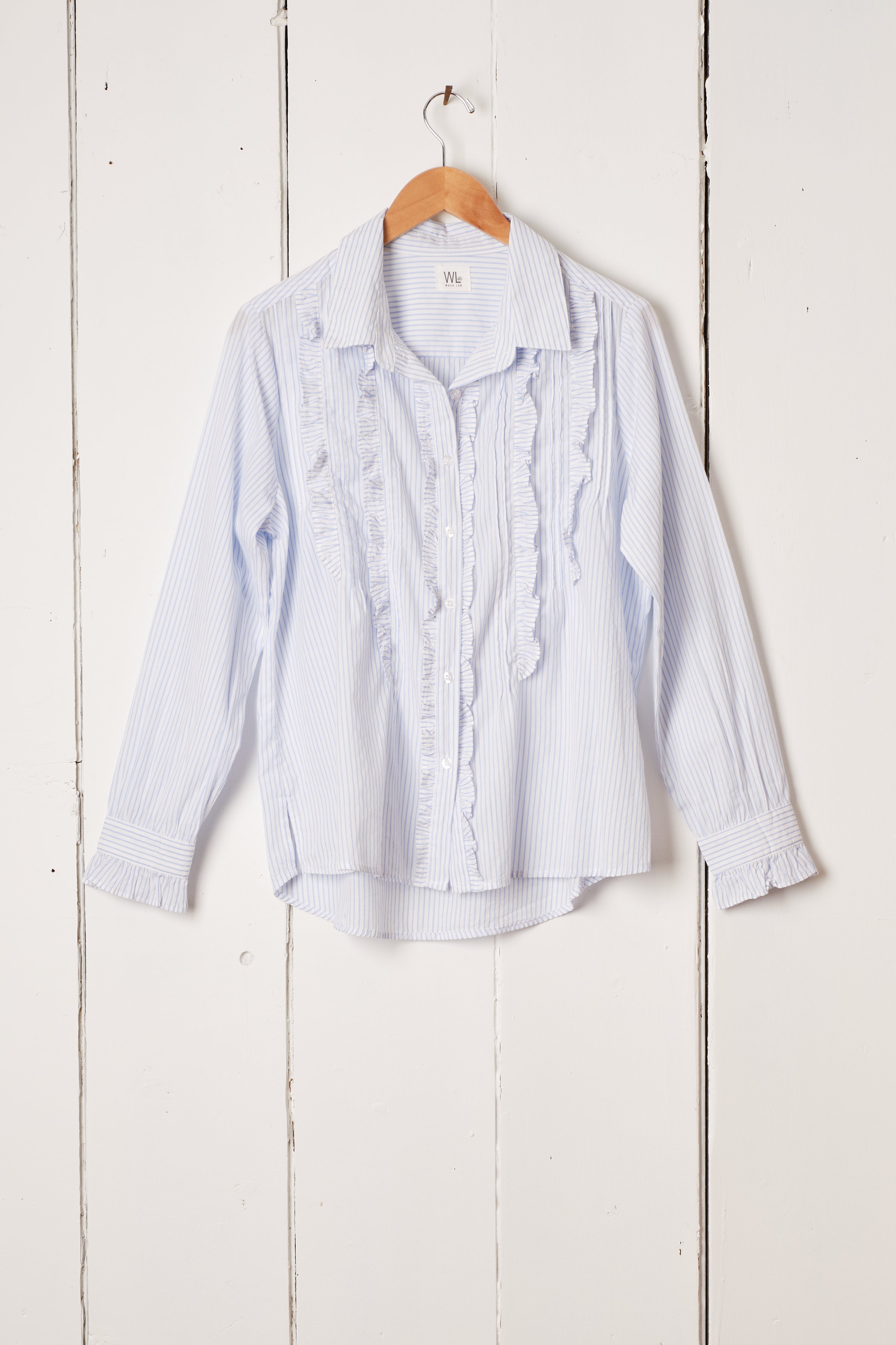 BLUE STRIPE TUXEDO SHIRT