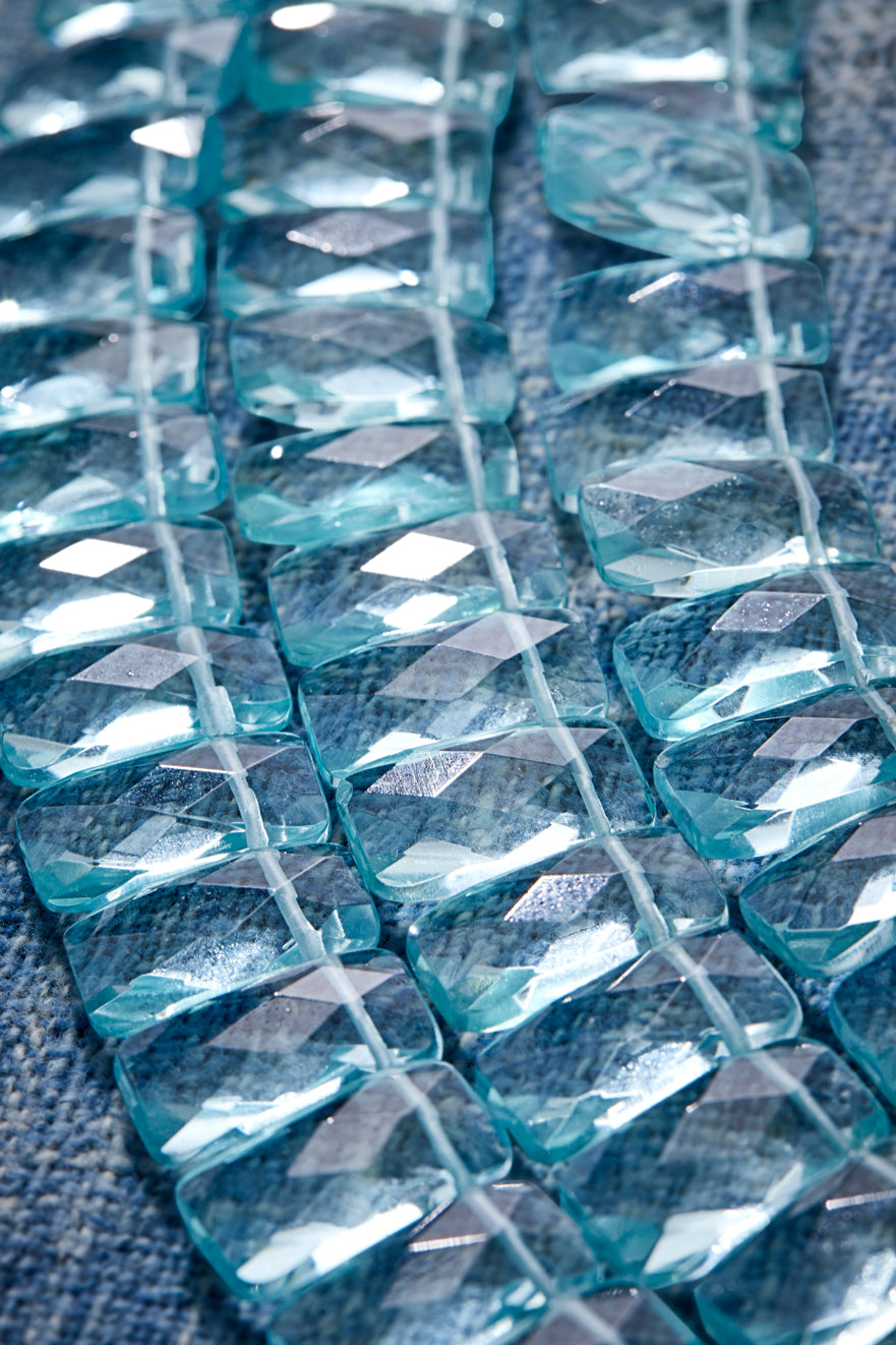Exotic Aqua Layered Multi-Strand Necklace