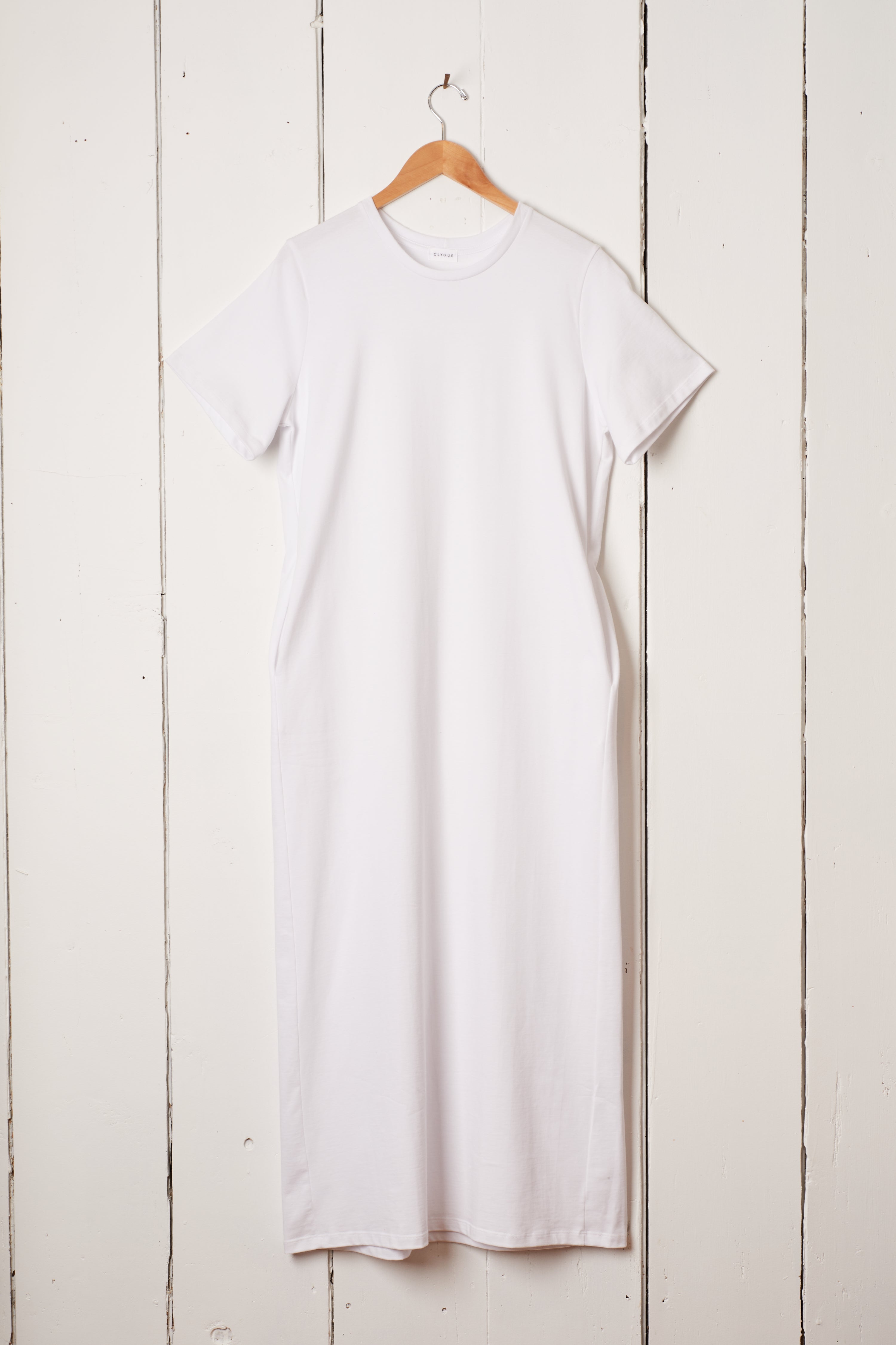 WHITE LONG TEE DRESS
