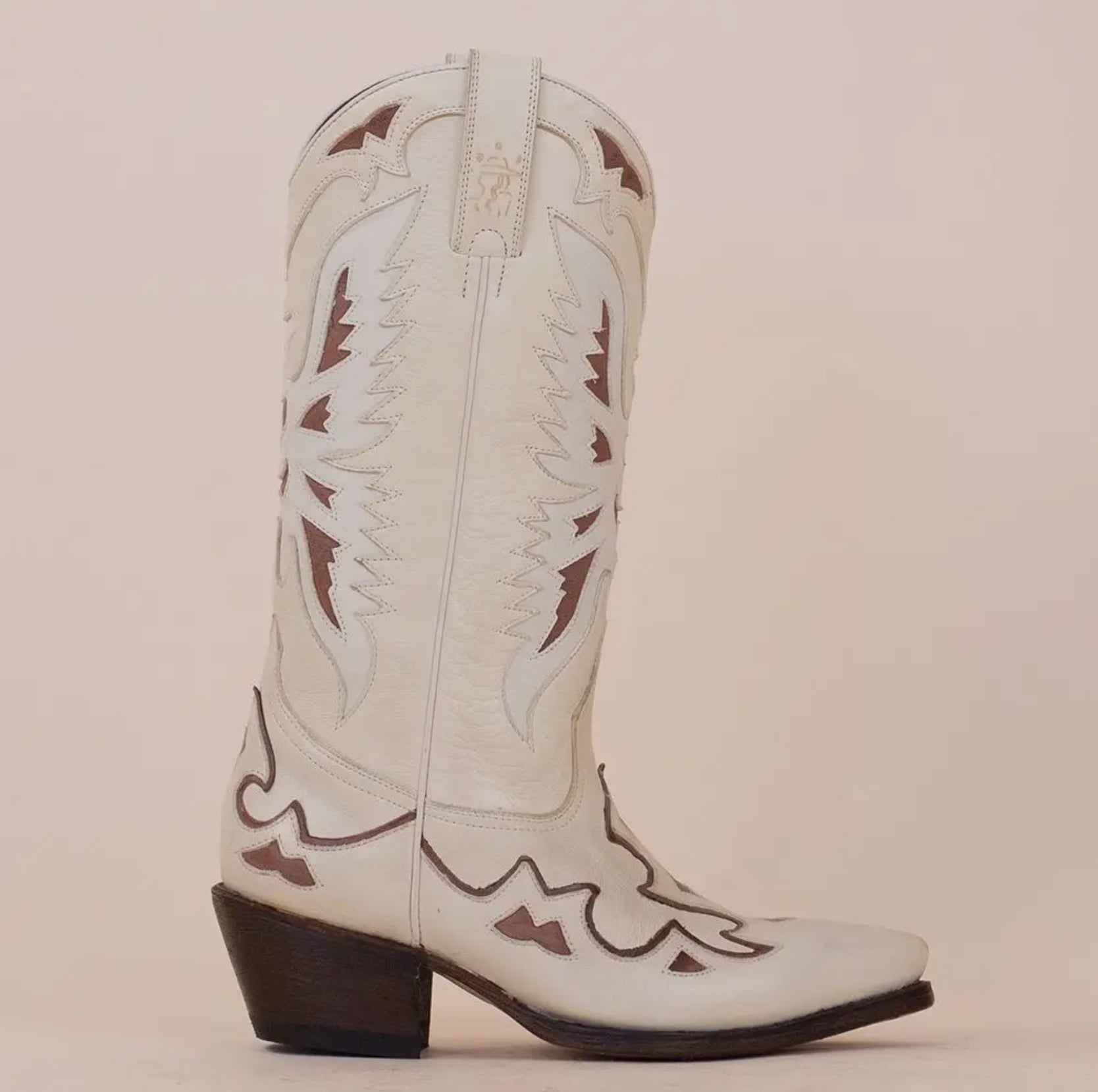 CHARLIES GIRL WHITE COWBOY BOOTS SIZE 38