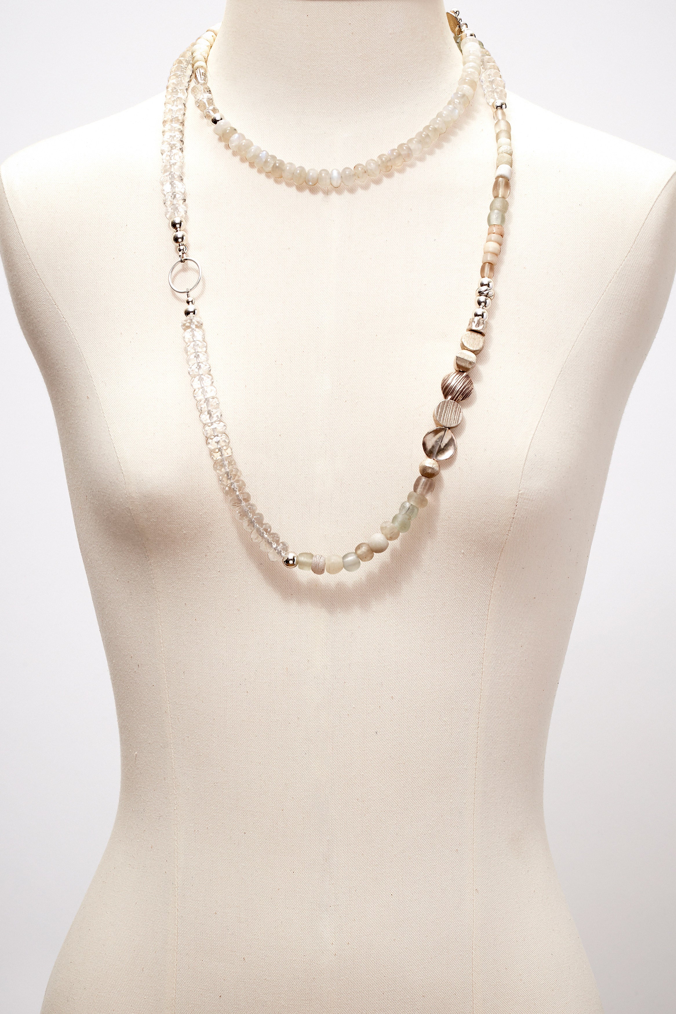 LONG CRYSTAL QUARTZ SOUTHWESTERN FIESTA NECKLACE