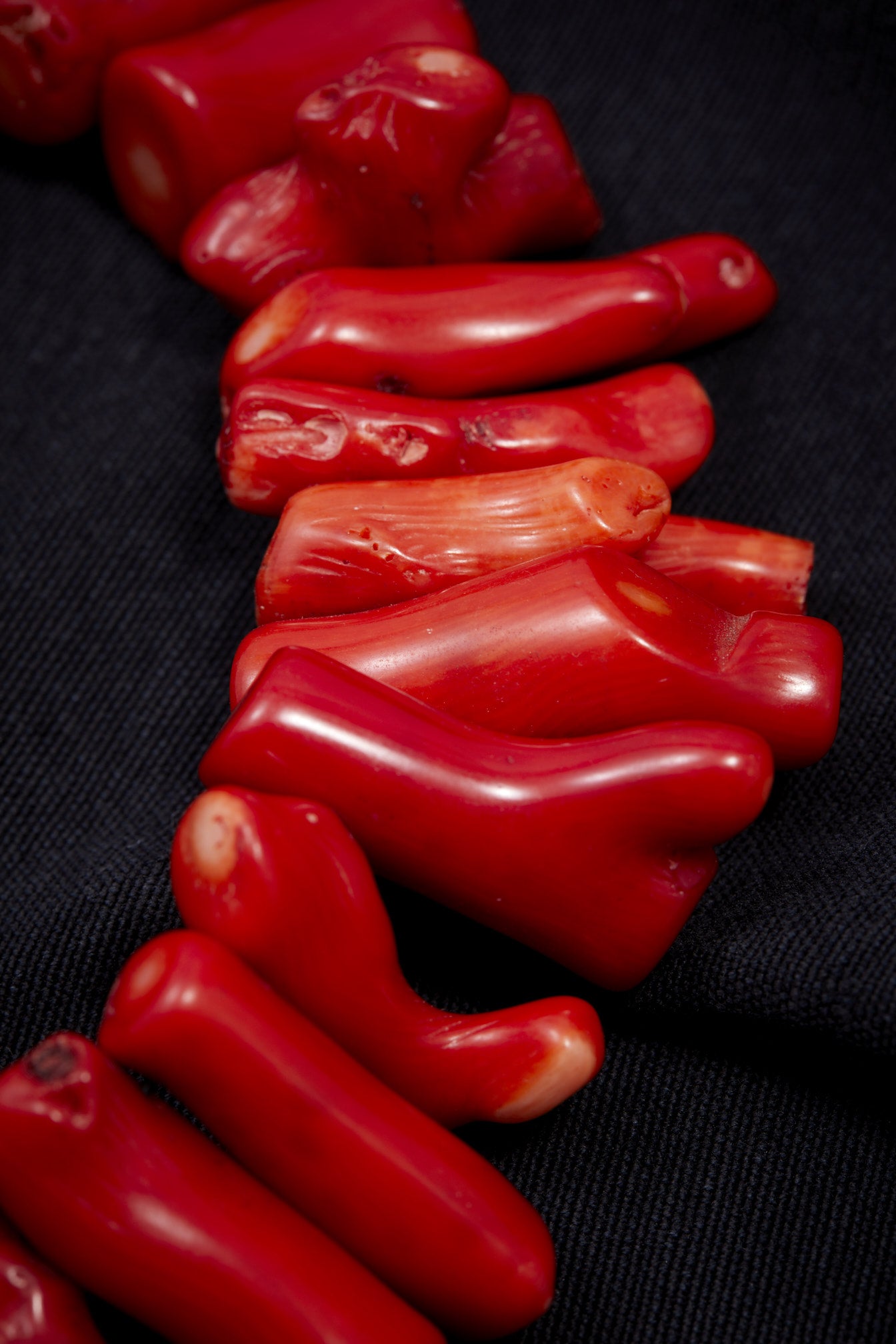 RED CORAL FAN NECKLACE