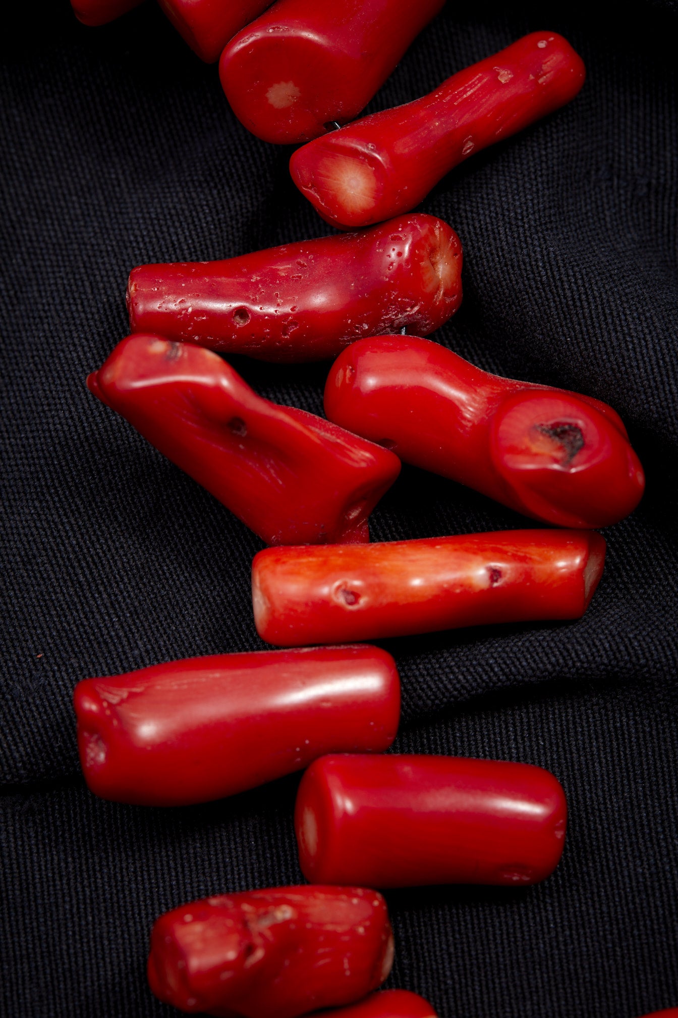 RED CORAL FAN NECKLACE