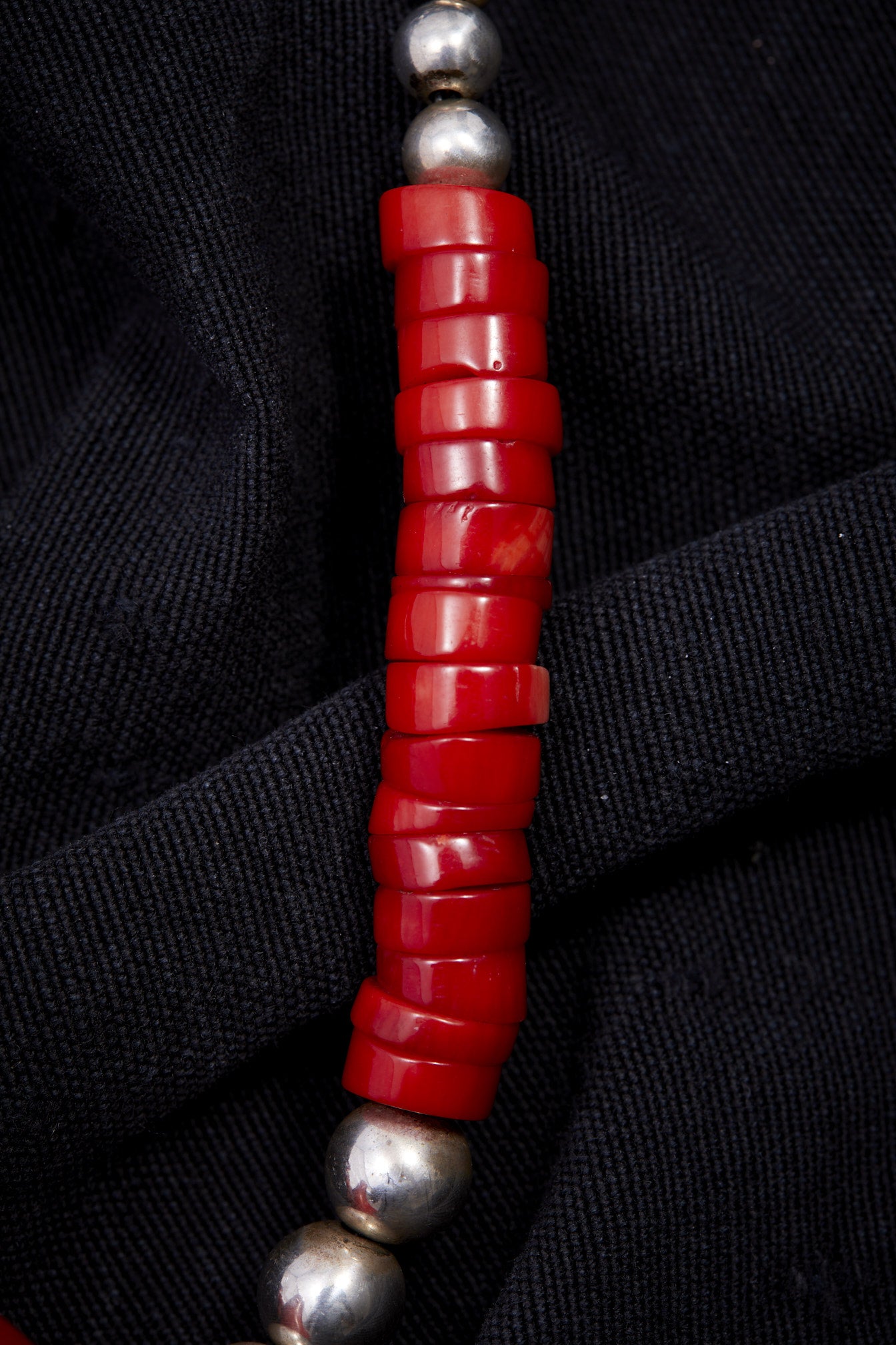 RED CORAL FAN NECKLACE