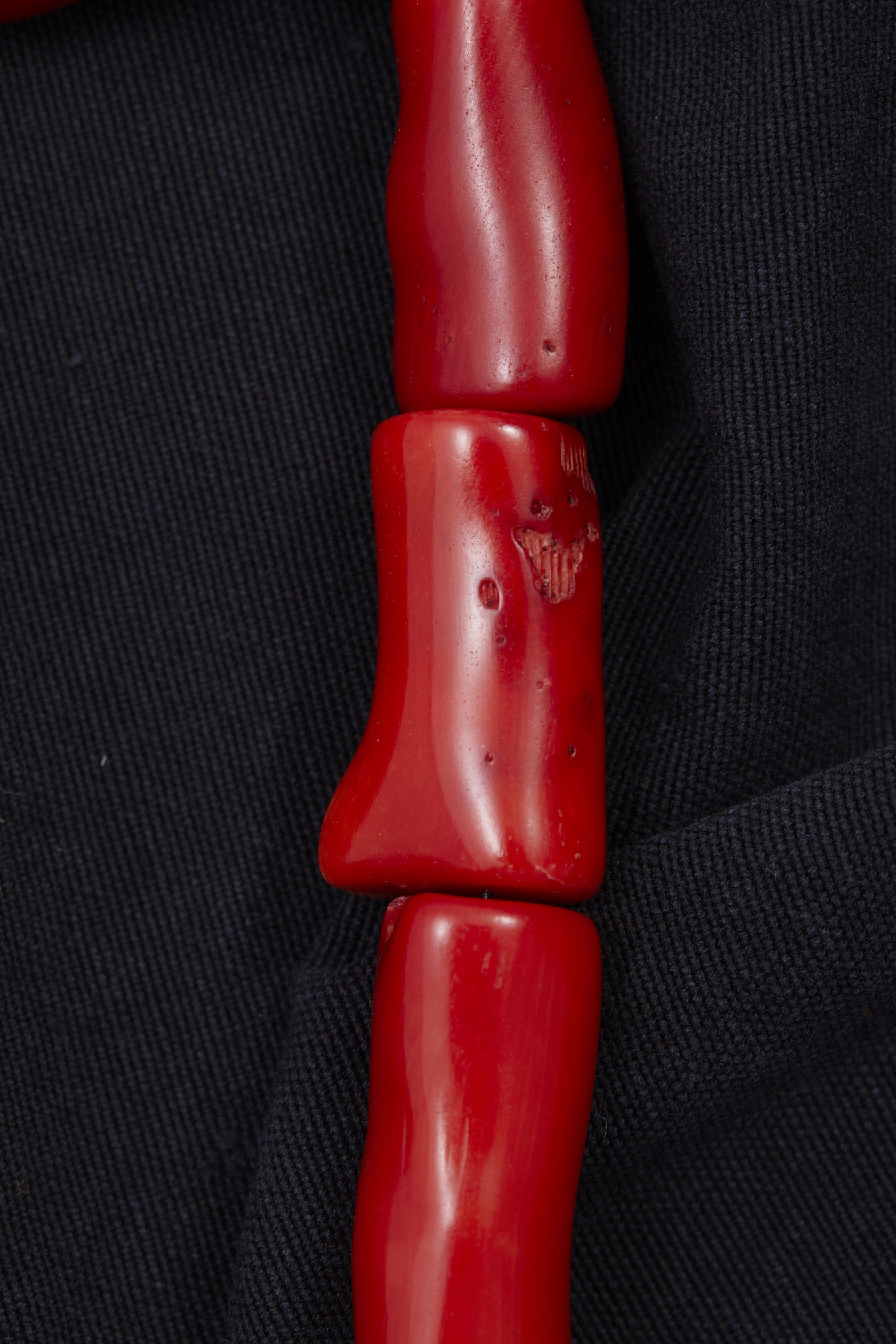 RED CORAL AND STERLING SILVER NECKLACE