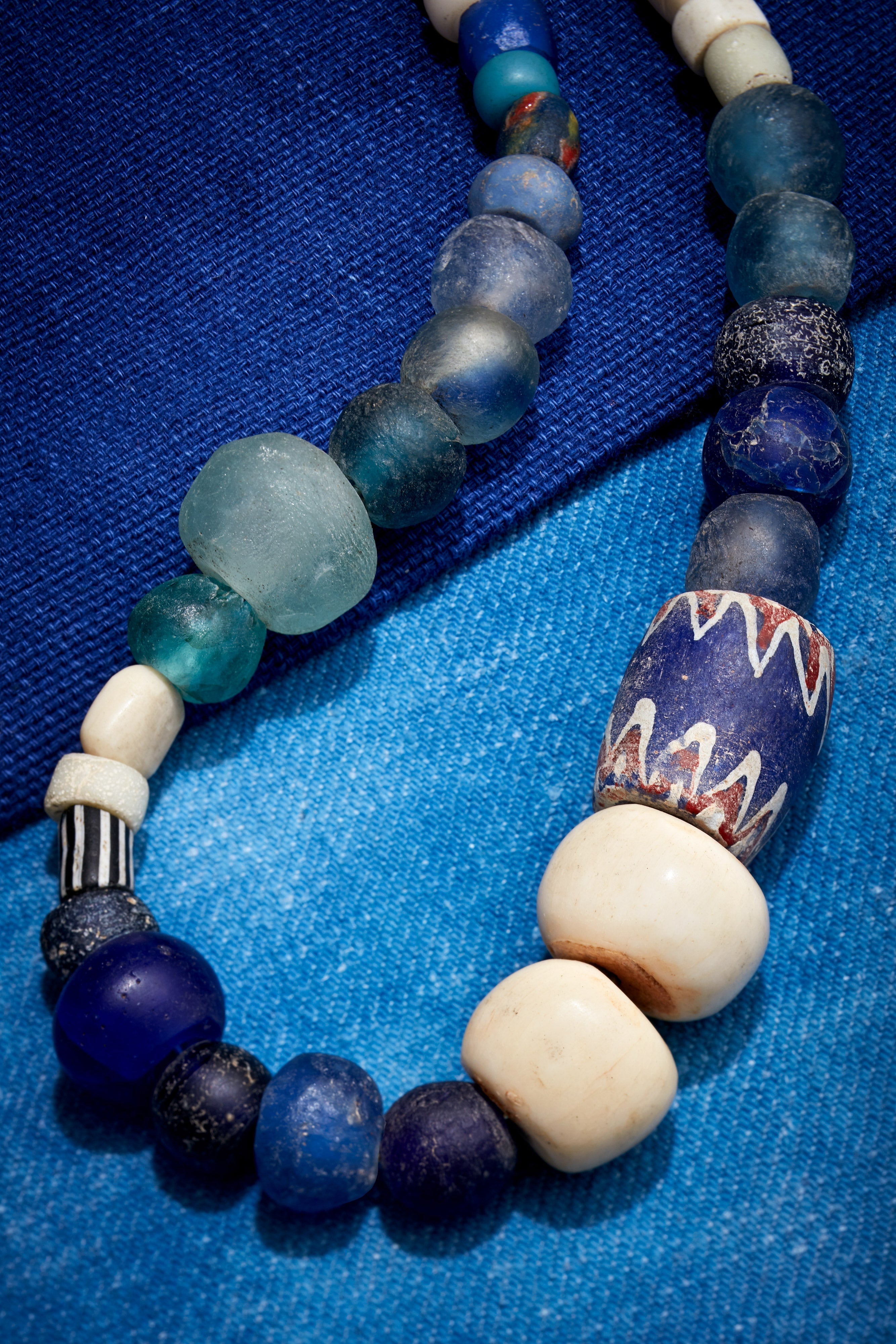 WEATHERED WHITE DENIM CHOKER NECKLACE