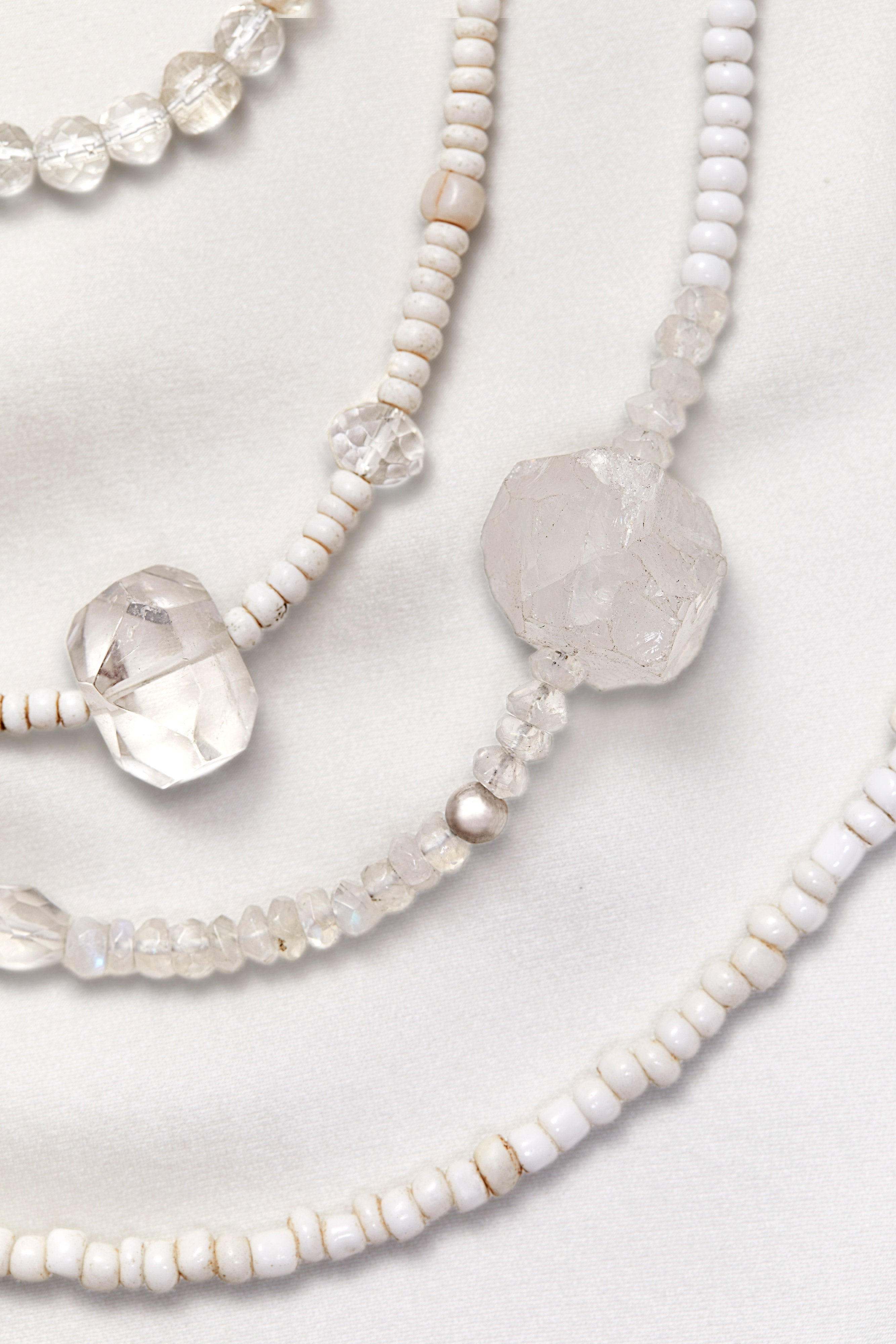 ILLUMINATIONS CRYSTAL QUARTZ AND STERLING SILVER MULTI-STRAND NECKLACE