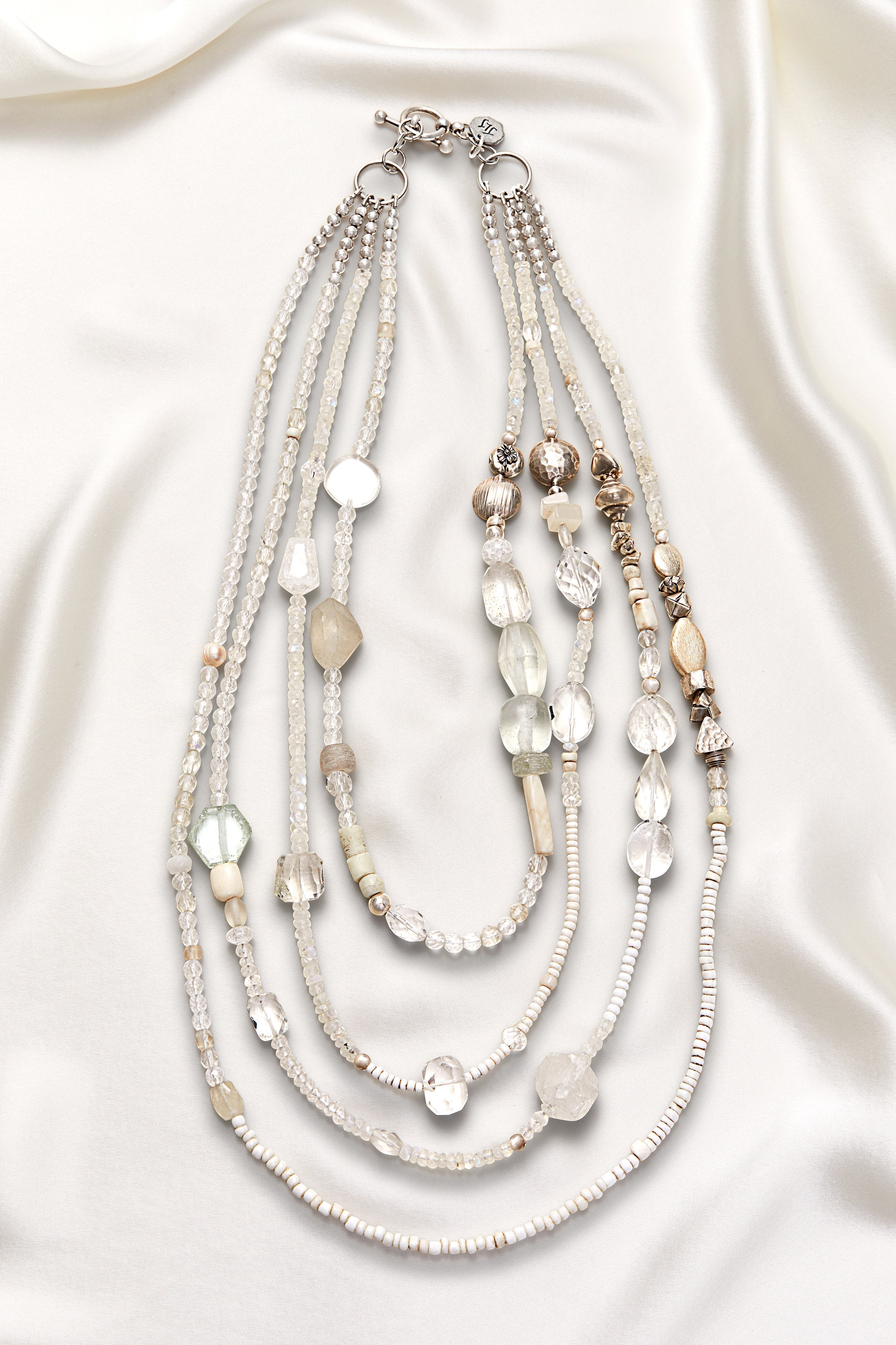 ILLUMINATIONS CRYSTAL QUARTZ AND STERLING SILVER MULTI-STRAND NECKLACE