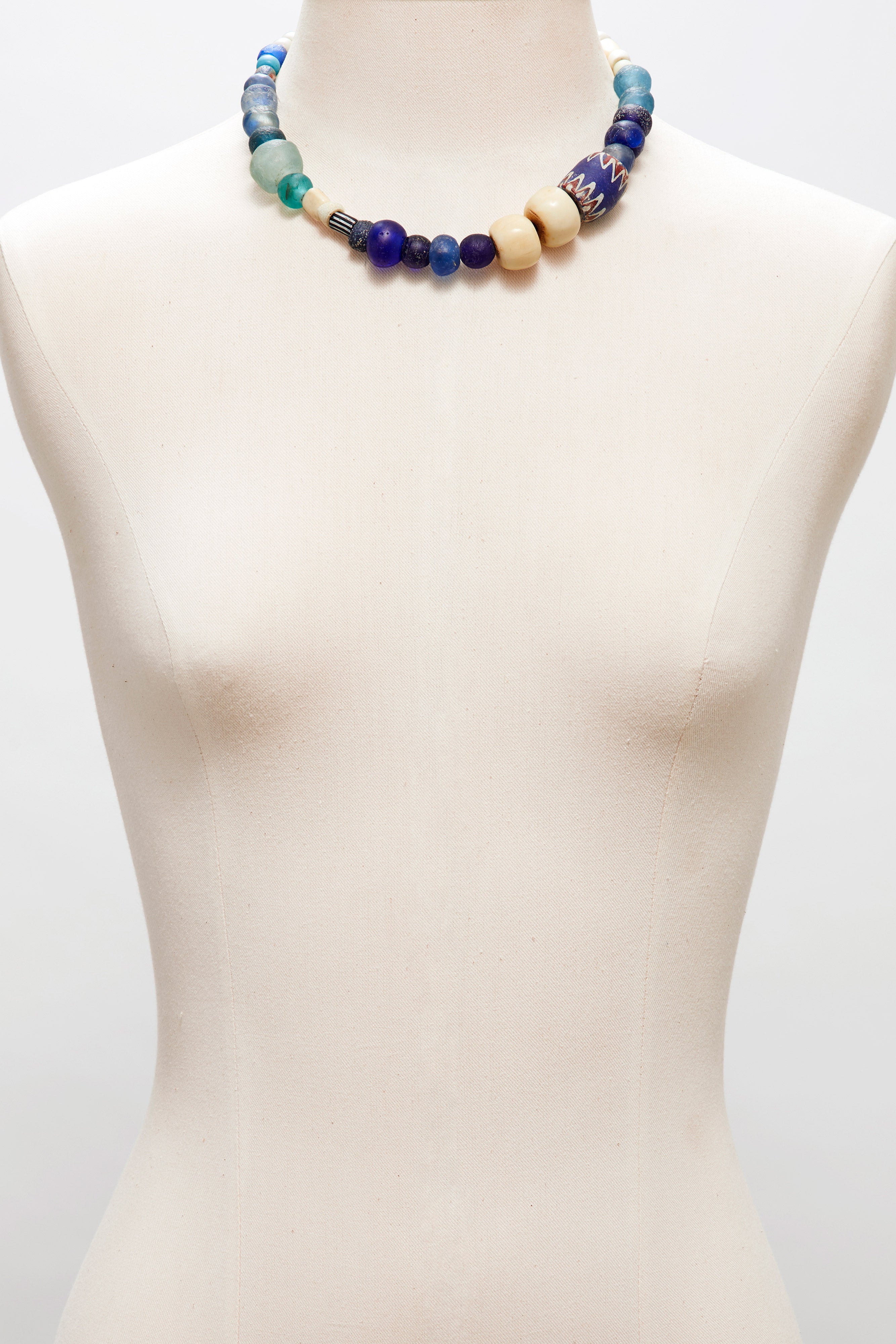 WEATHERED WHITE DENIM CHOKER NECKLACE