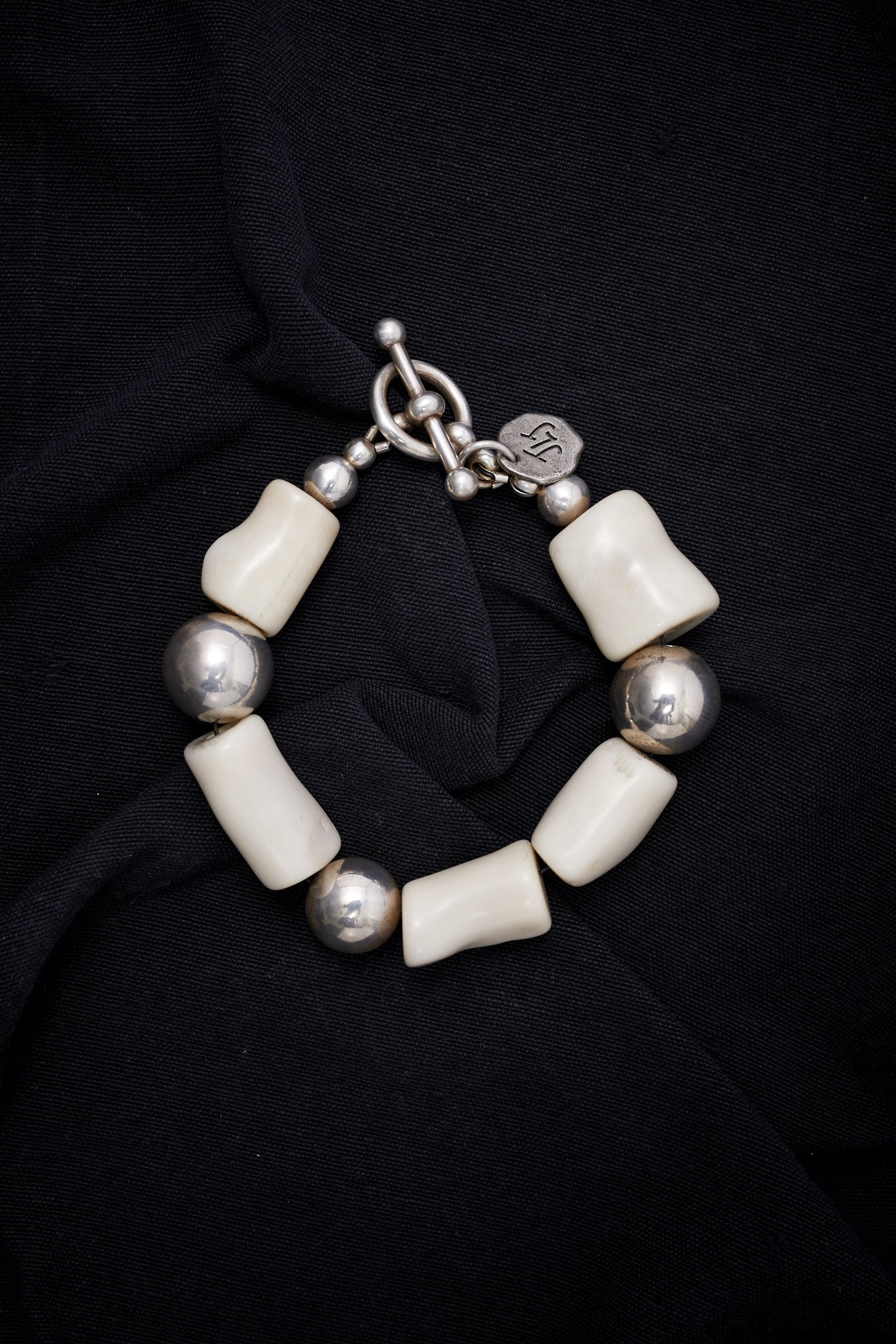 WHITE CORAL AND STERLING SILVER BRACELET