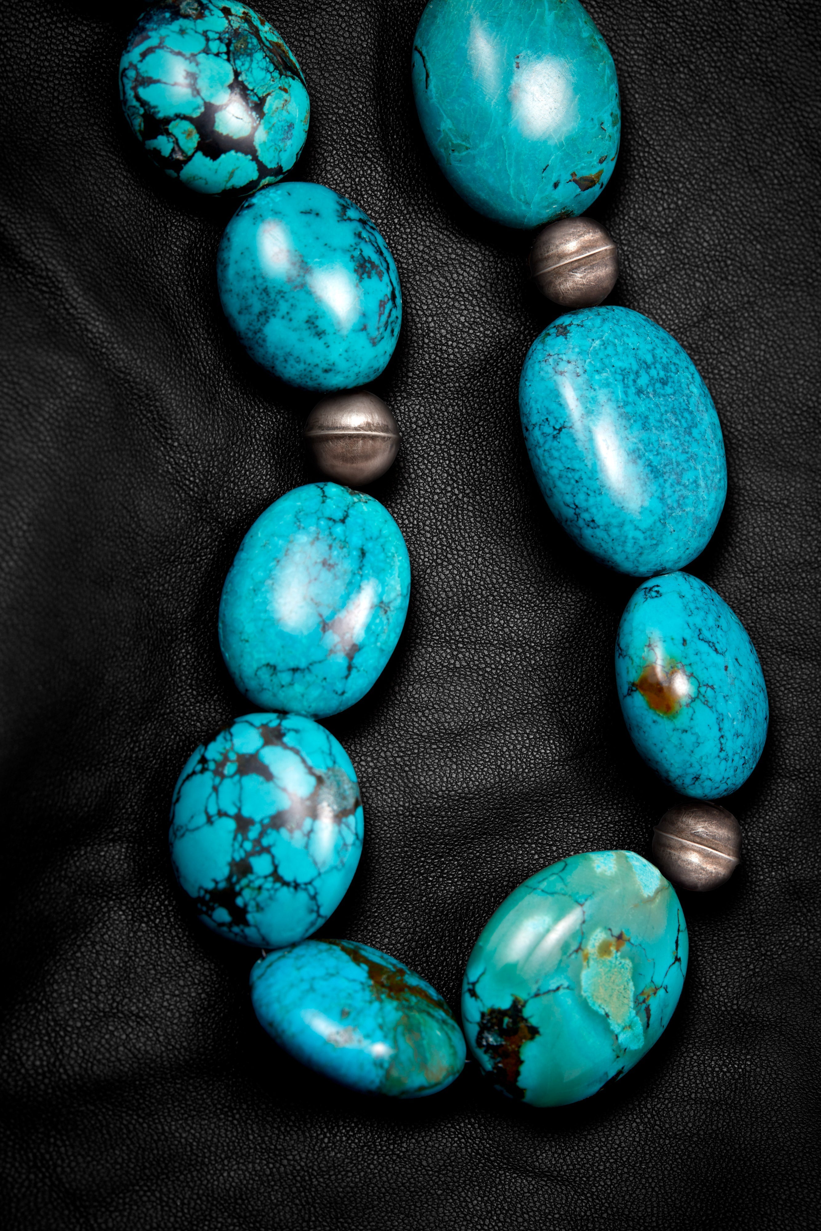 DEEP SEA BLUE TURQUOISE CHOKER NECKLACE