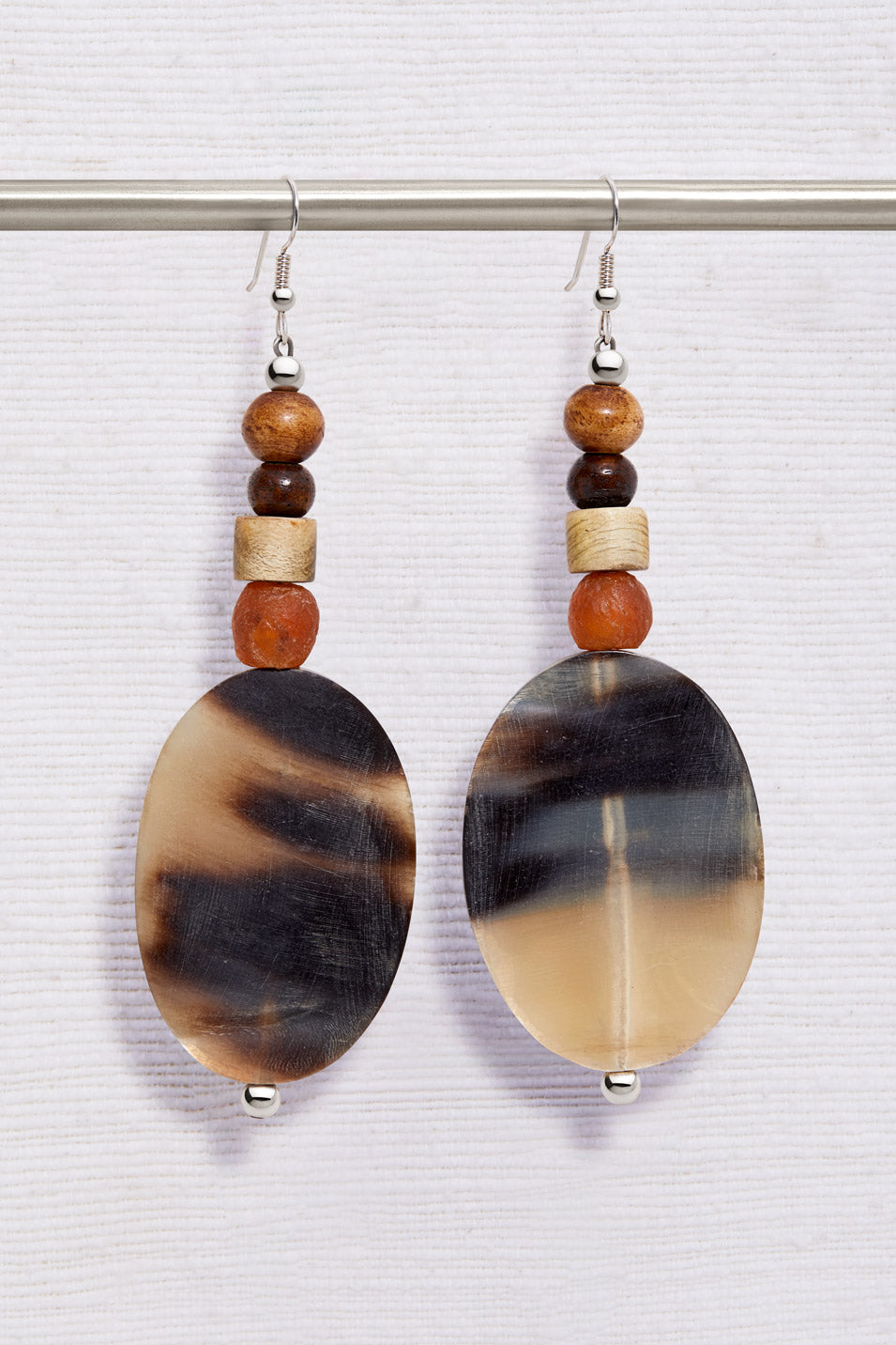 CAMPFIRE WHITE BROWN AND ORANGE MIST EARRINGS