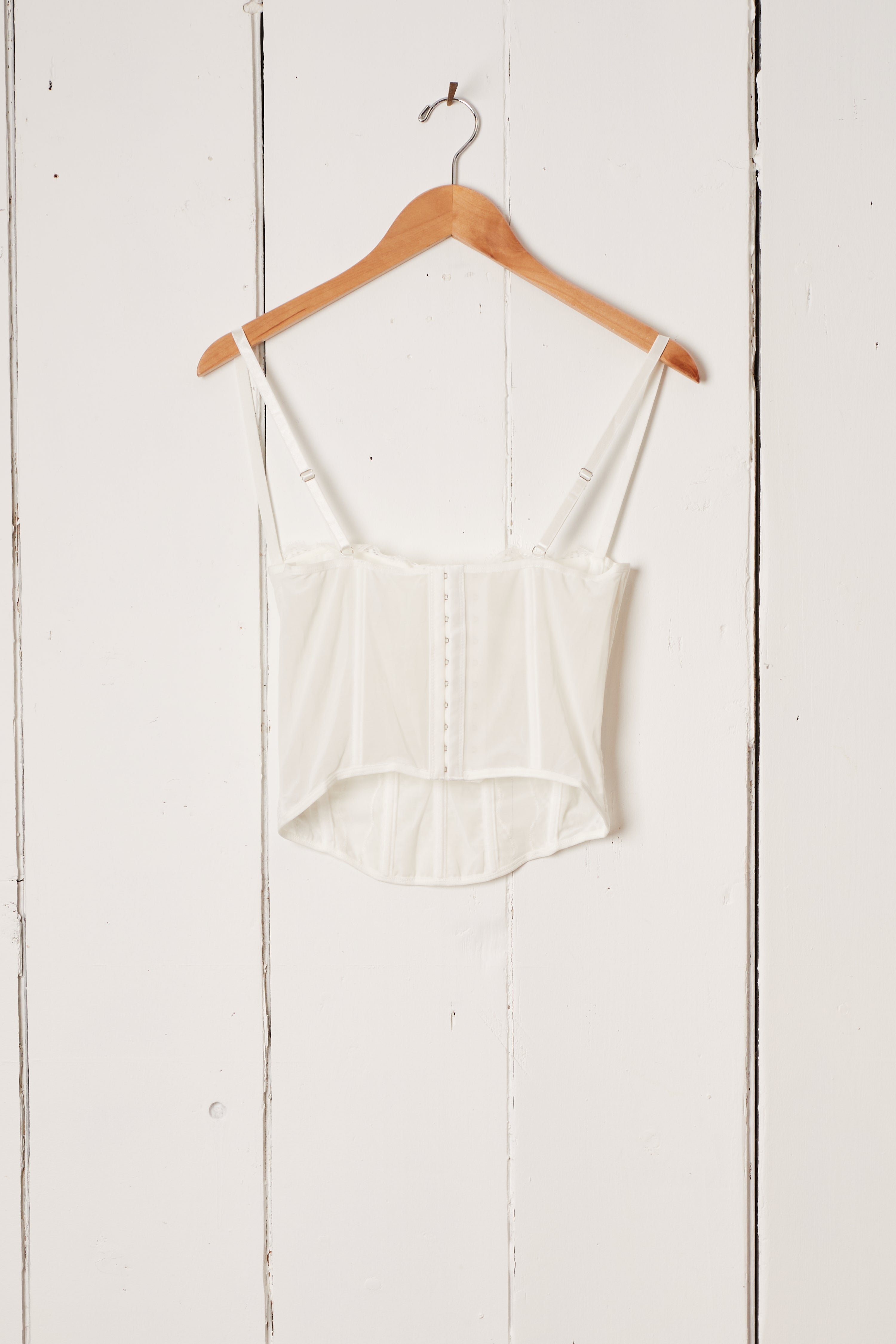 WHITE BUSTIER CROP TOP