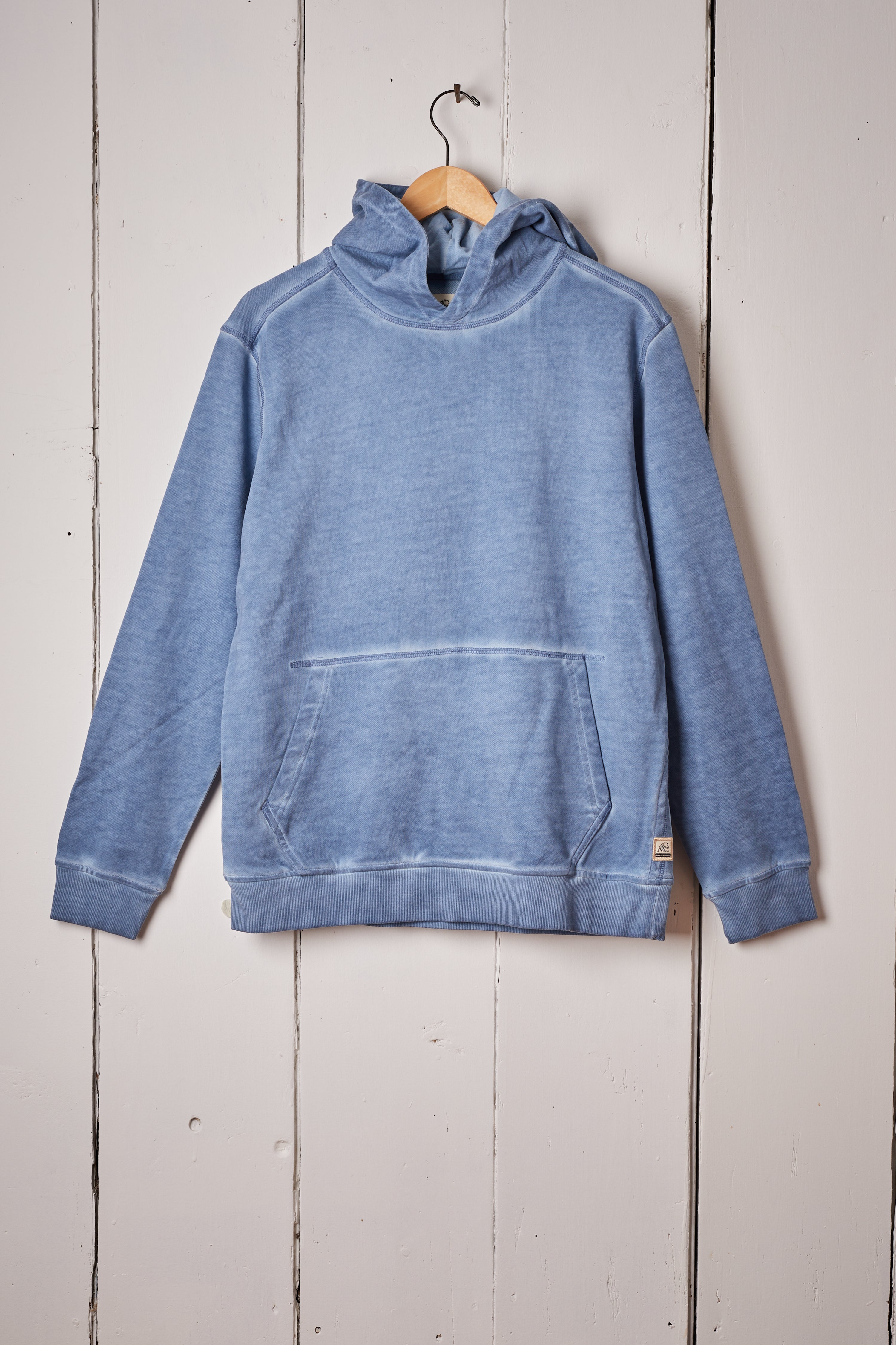 SURF GRAPHIC FADED BLUE HOODED SWEATSHIRT