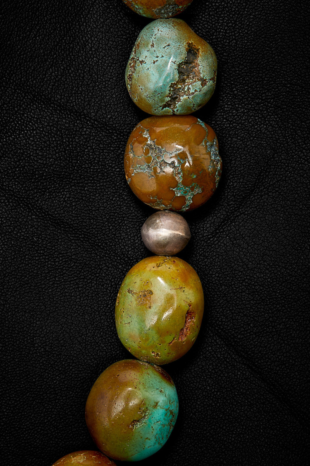 ELECTRIC TURQUOISE-BROWN AND OLIVE NECKLACE