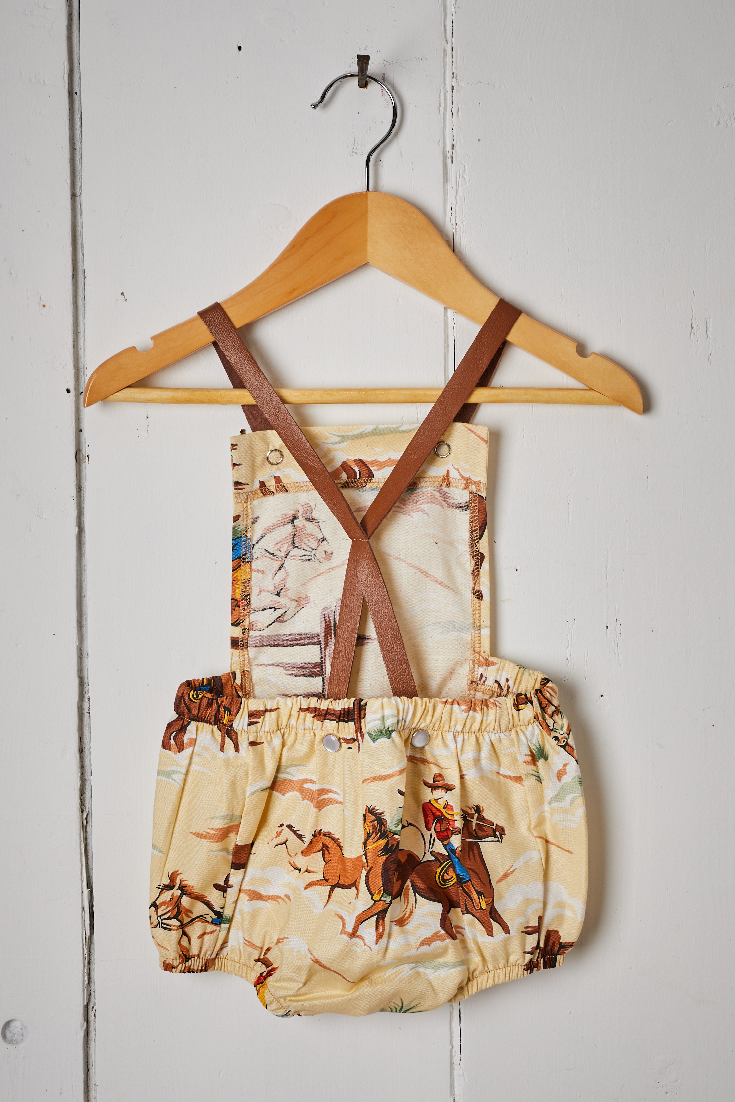 CREAM WILD WEST BABY ROMPER