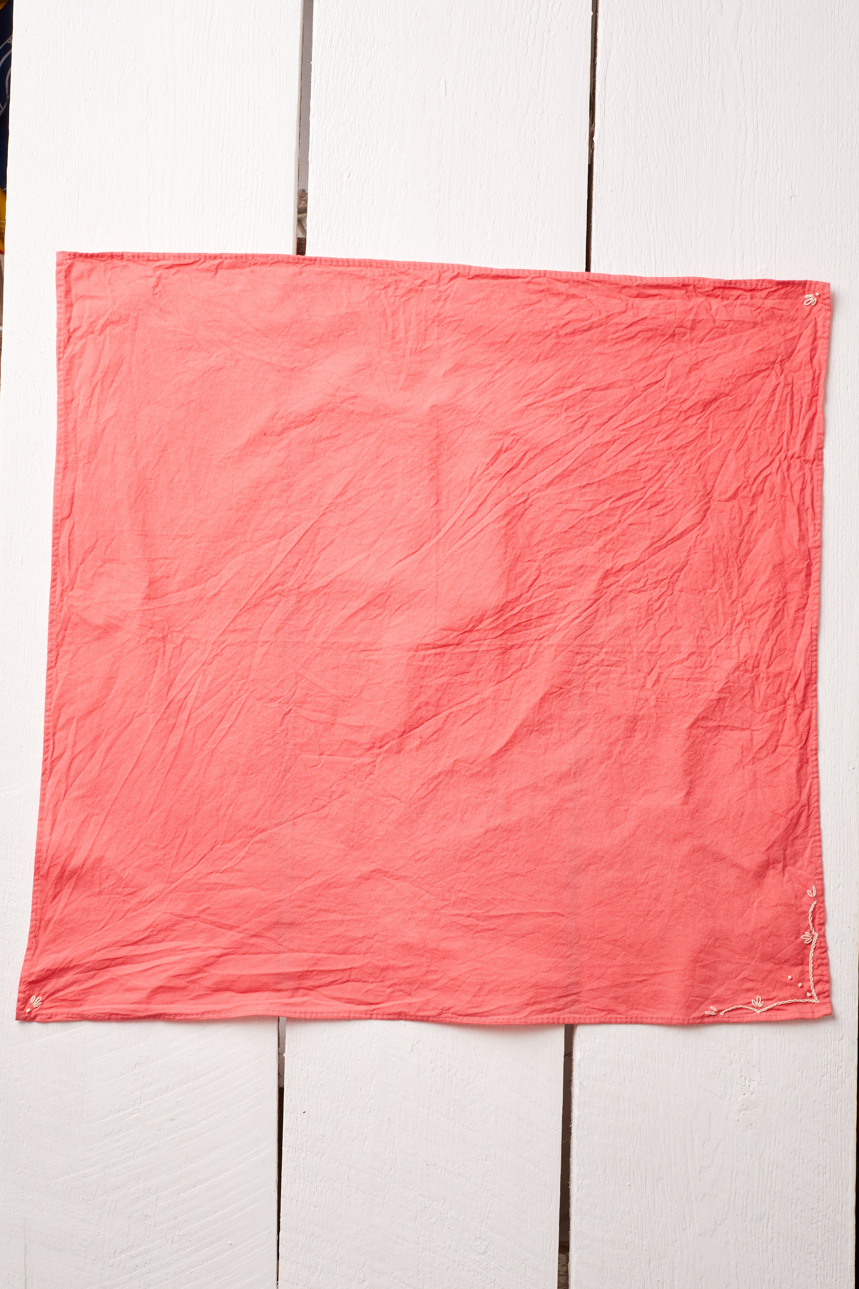 HAND EMBROIDERED RED HAND DYED RODEO BANDANA