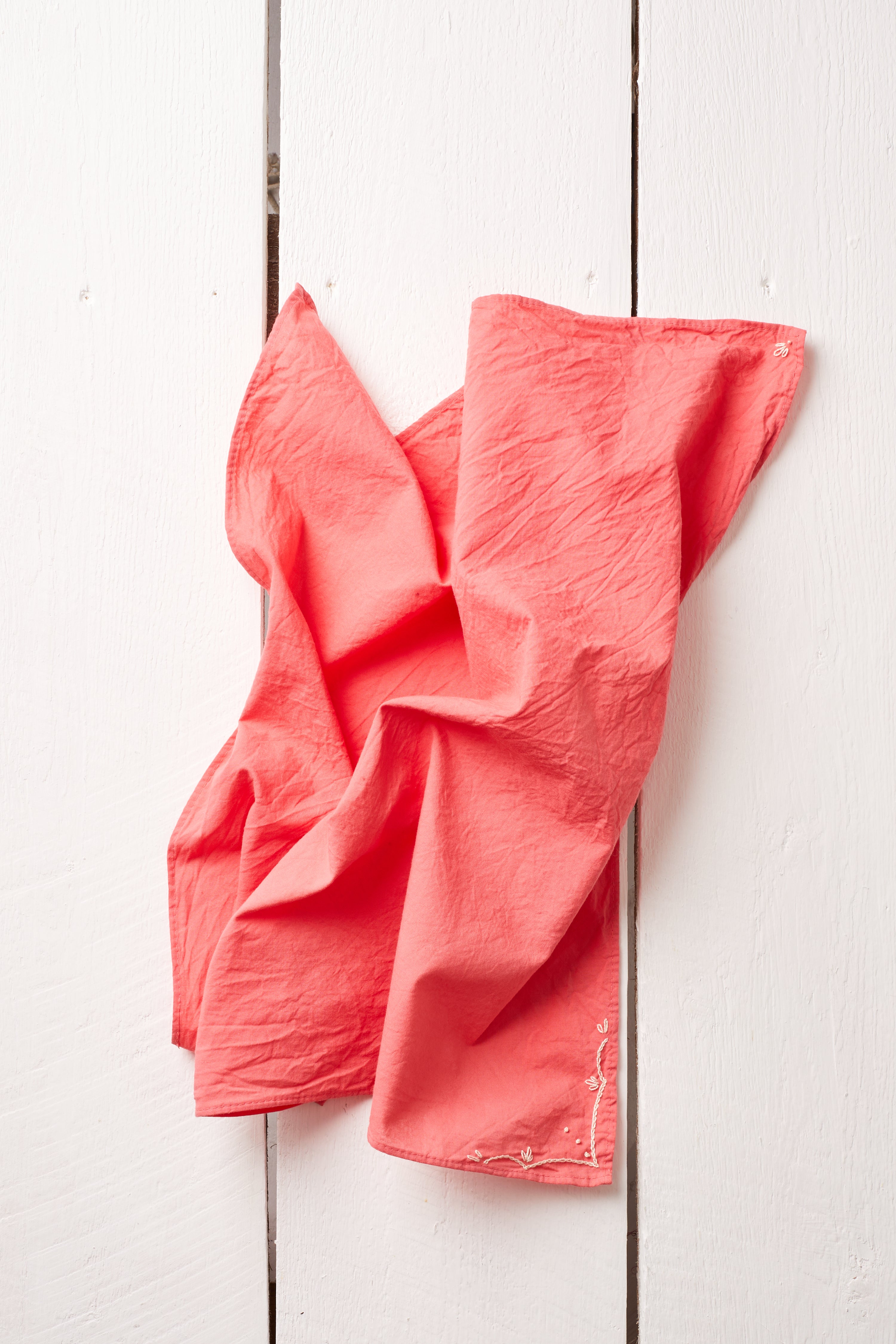 HAND EMBROIDERED RED HAND DYED RODEO BANDANA