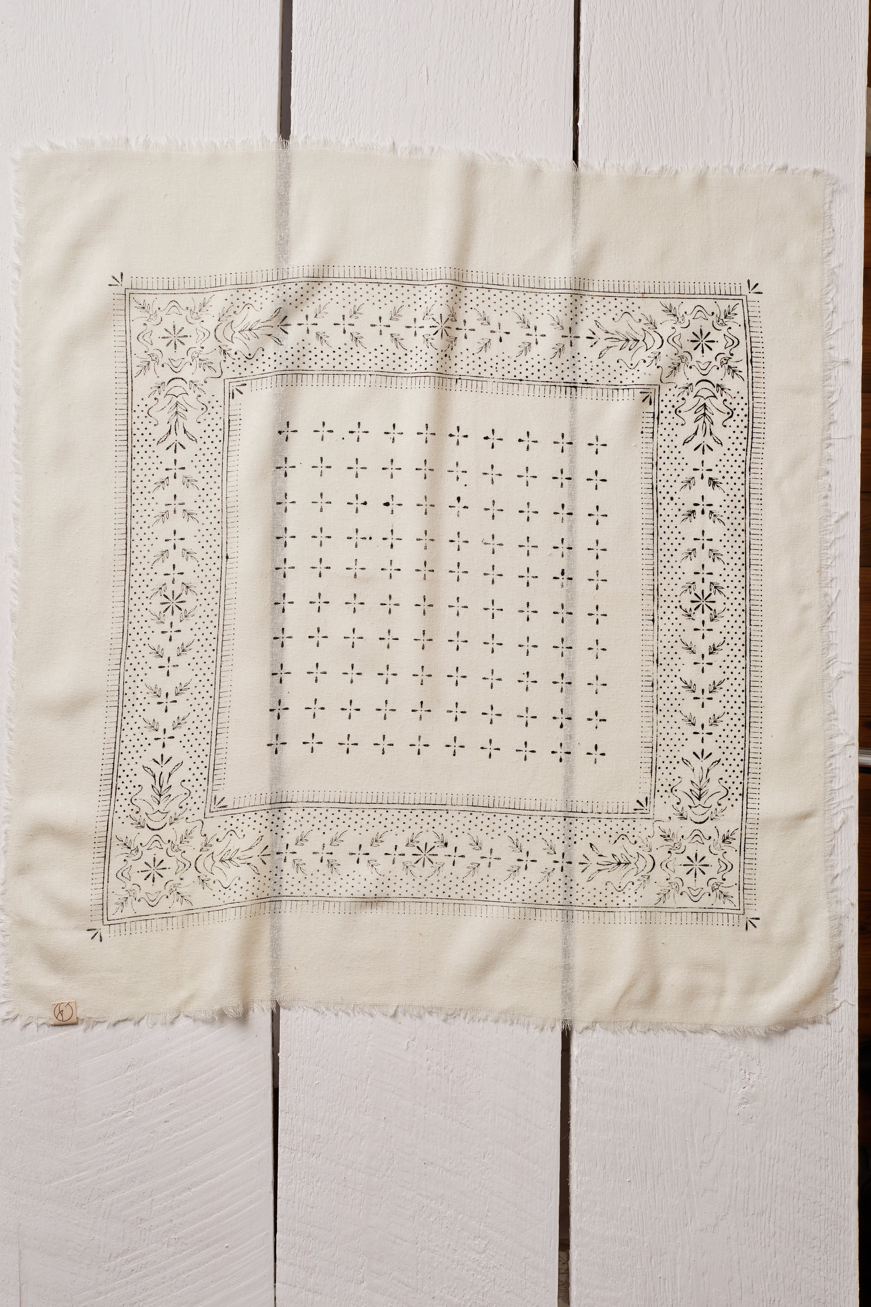 NATURALLY DYED CREAM BANDANA
