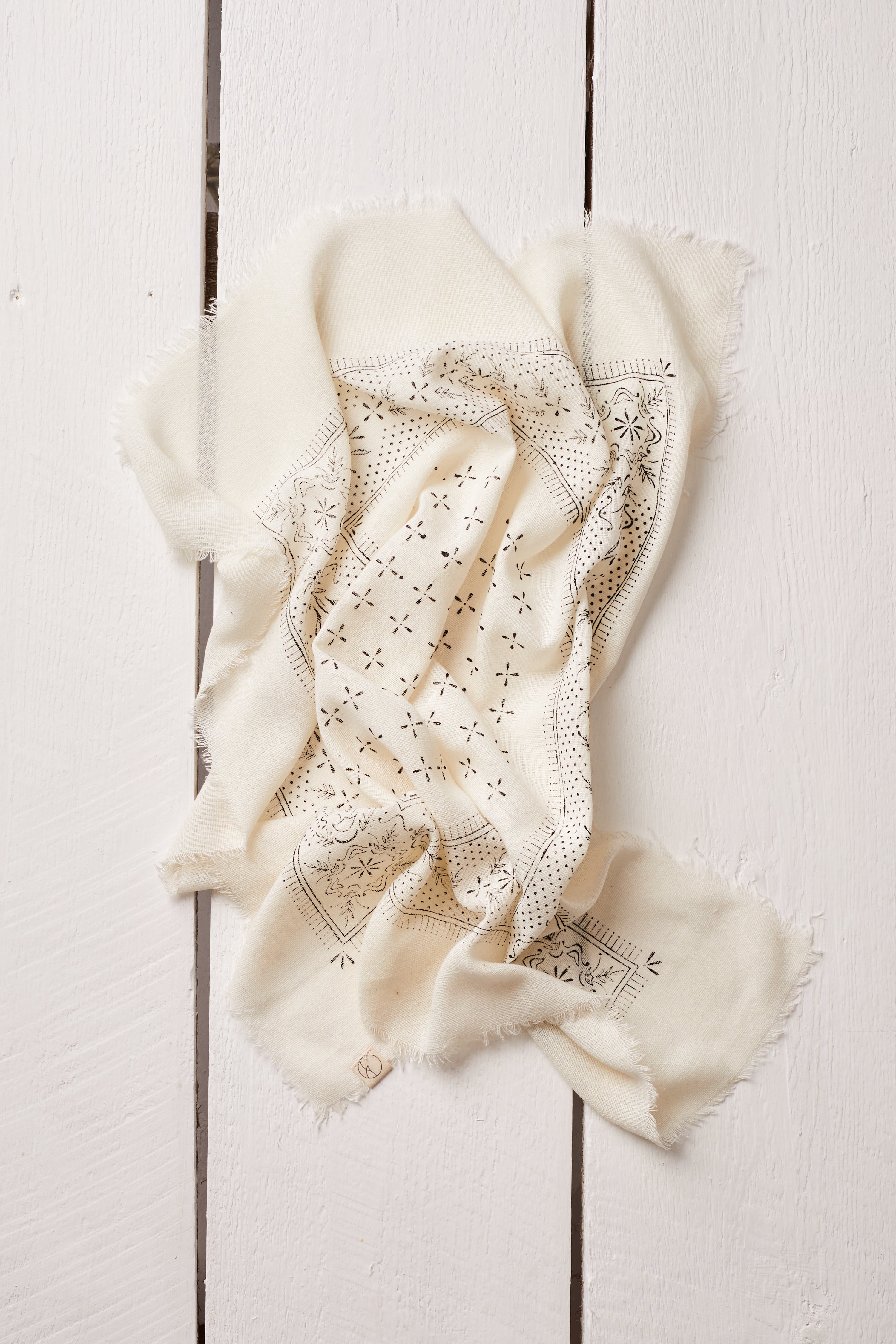 NATURALLY DYED CREAM BANDANA