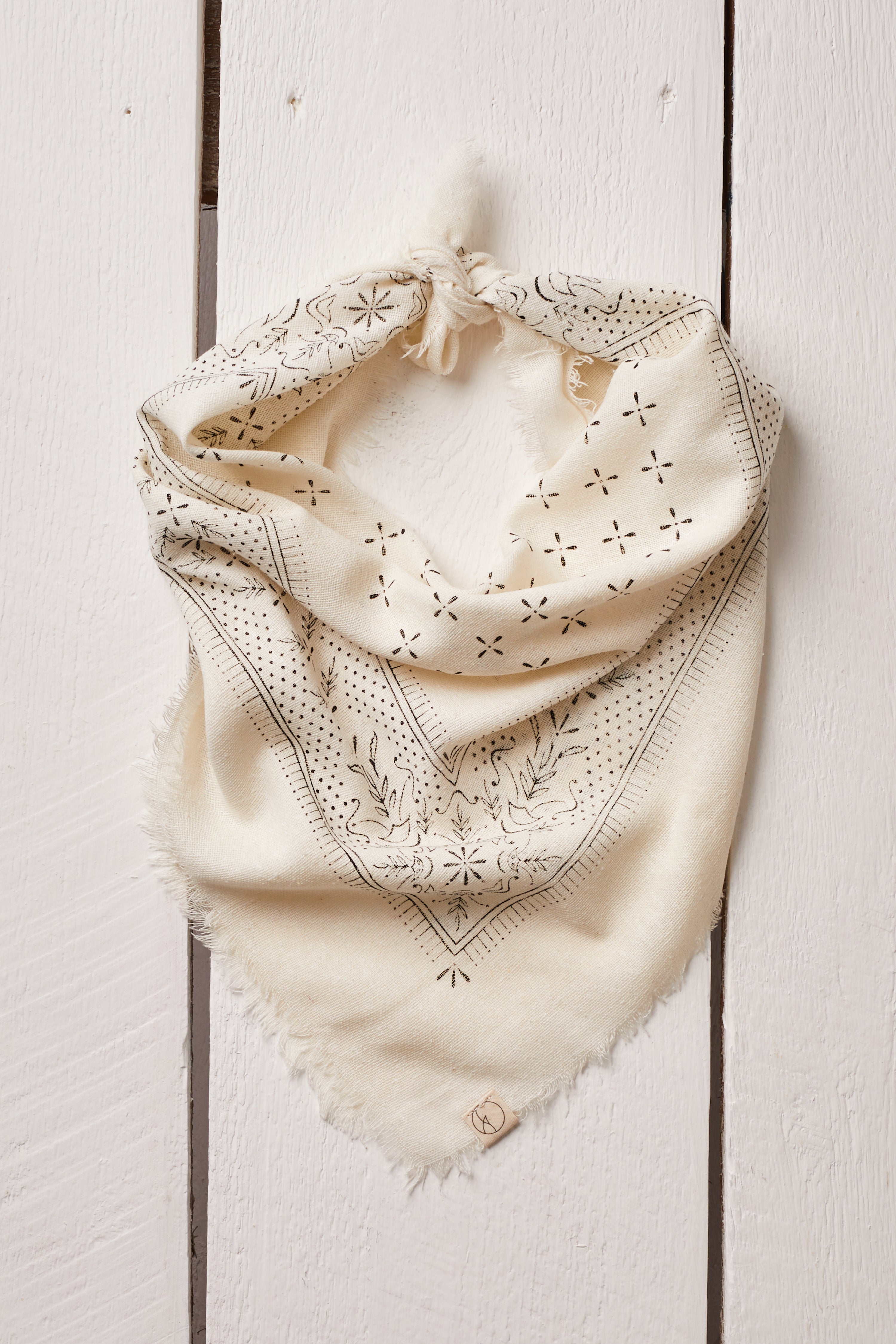 NATURALLY DYED CREAM BANDANA