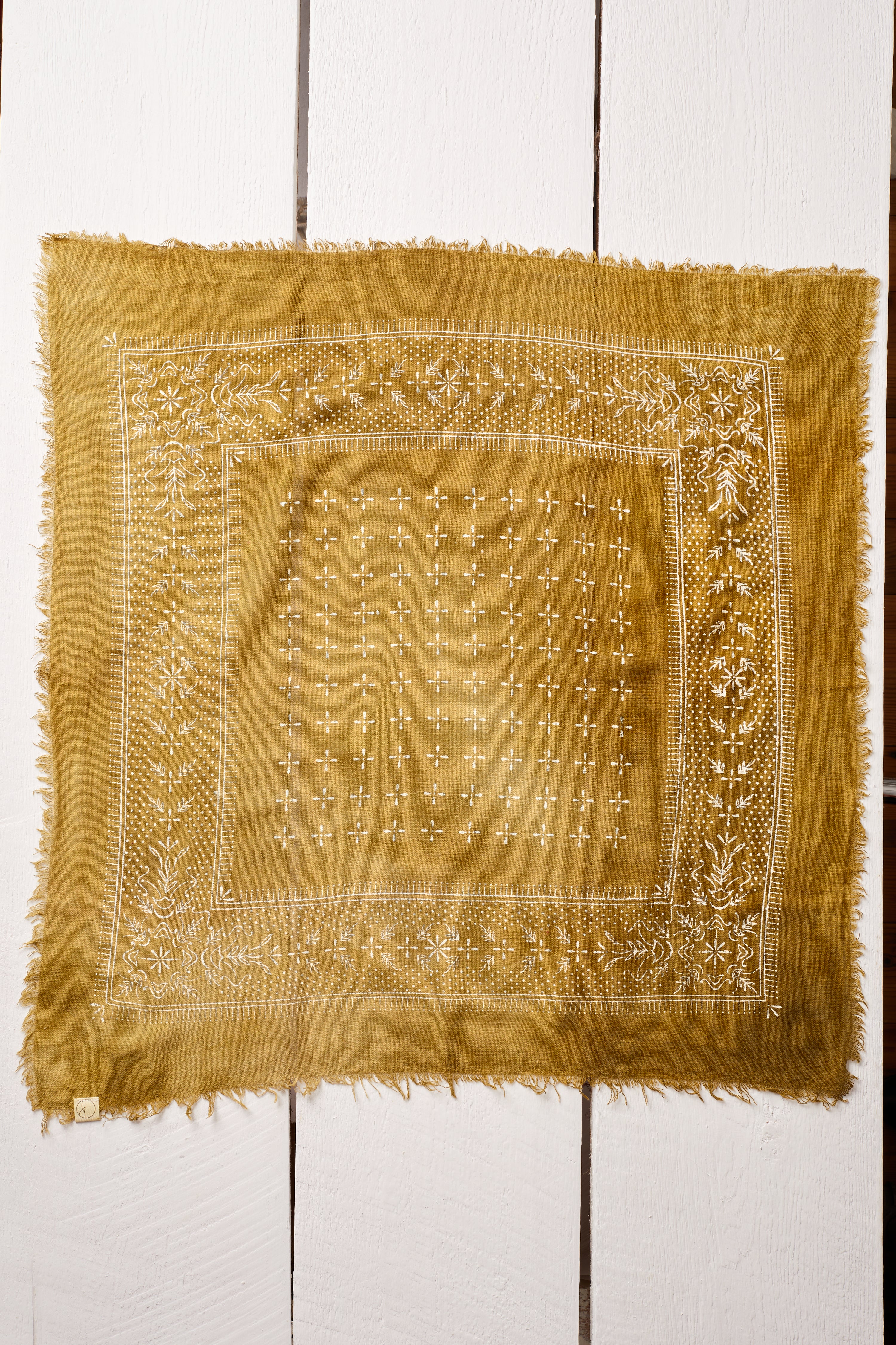 NATURALLY DYED OLIVE BANDANA