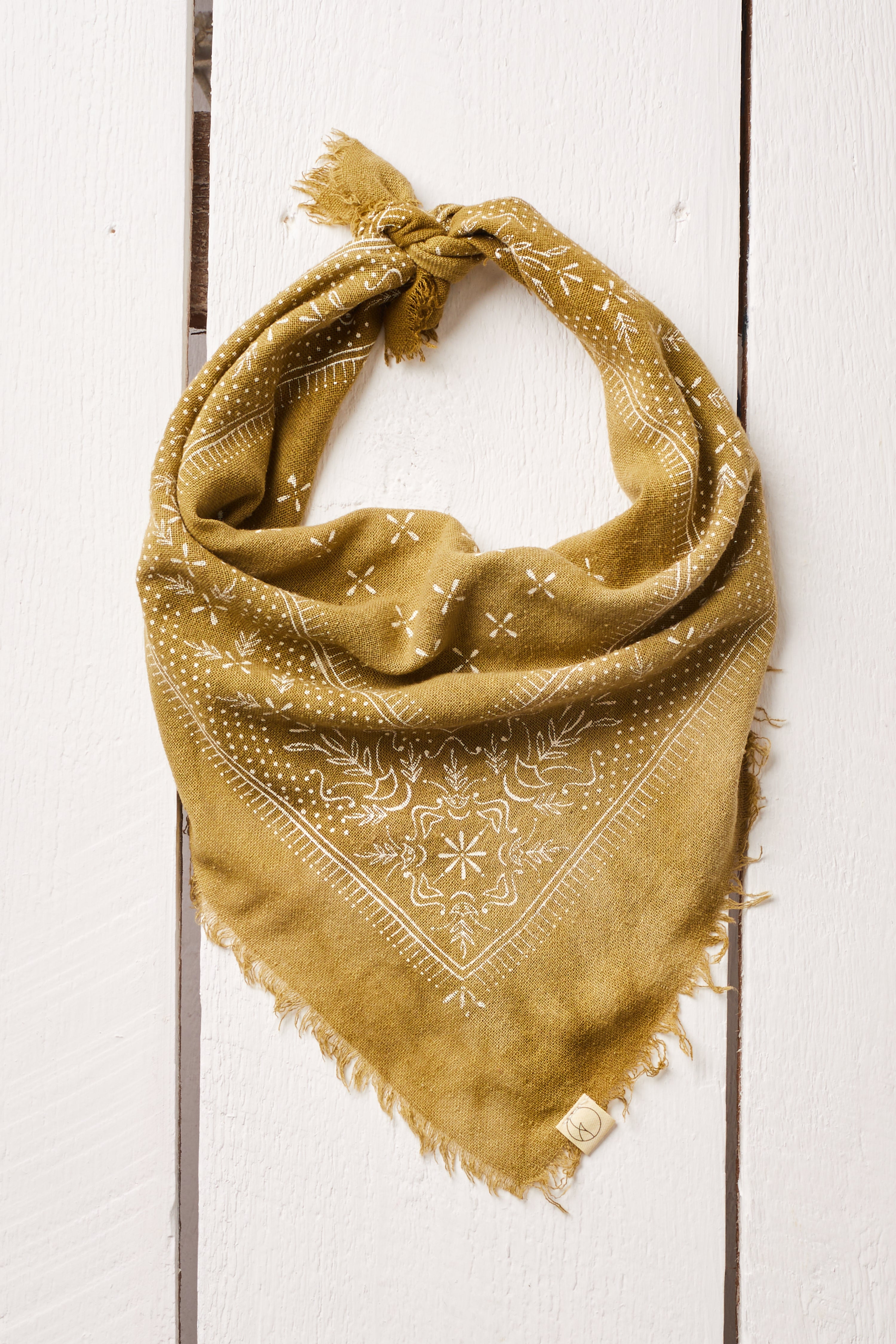 NATURALLY DYED OLIVE BANDANA