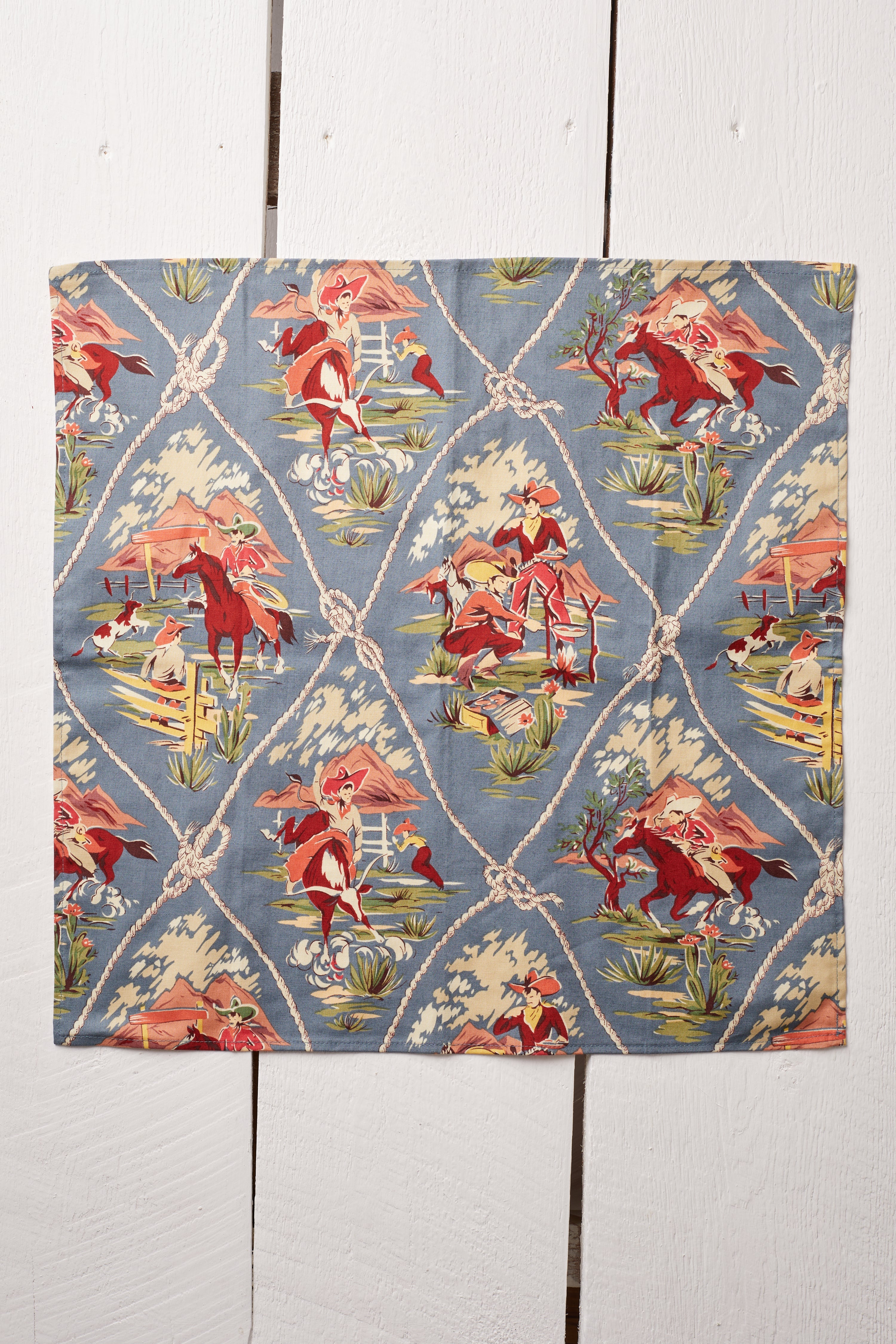 FADED BLUE COWBOYS COTTON NAPKIN SET OF 6