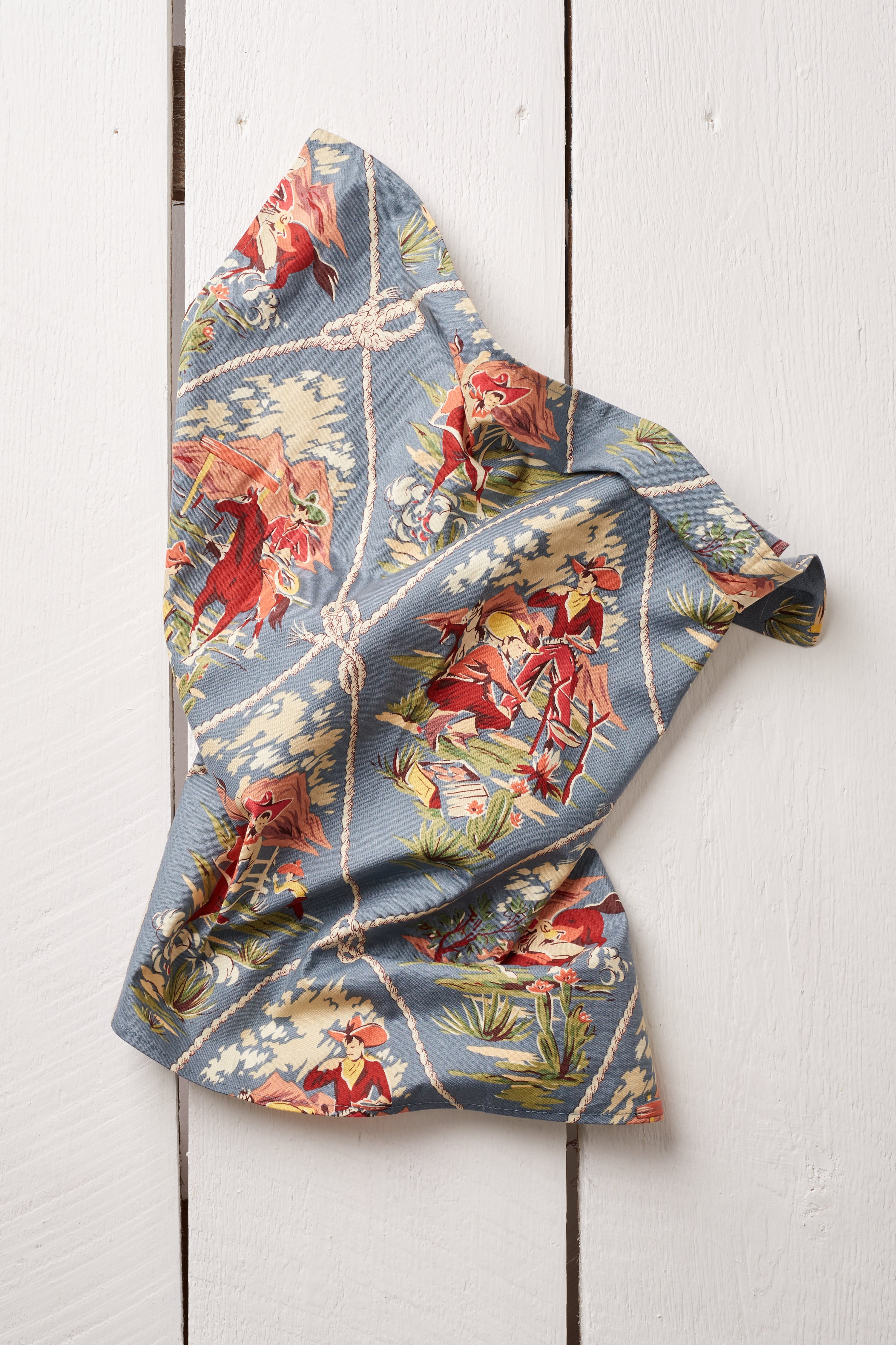FADED BLUE COWBOYS COTTON NAPKIN SET OF 6